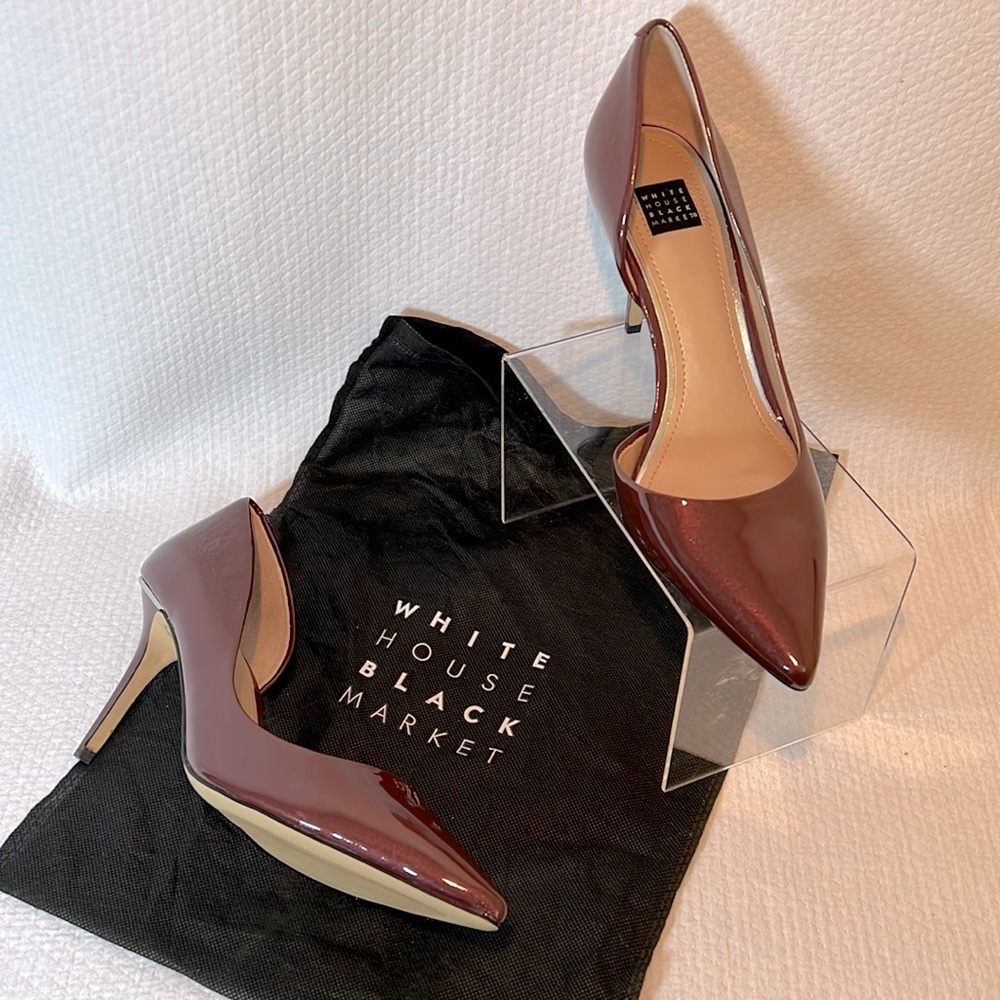 White House Black Market garnet heels size 7 1/2